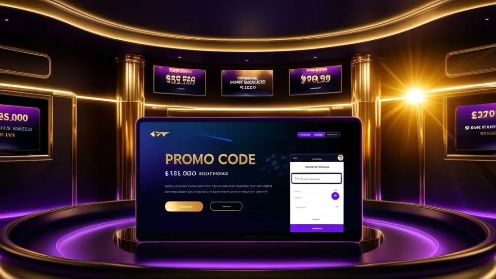 Σκοτεινό καζίνο με κάρτα promo code και οθόνη προωθητικής ενέργειας